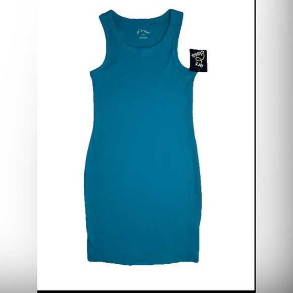 ART CLASS Tank Mini Dress Girls Sizes Turquoise Mood Mid Length - Picture 1 of 11
